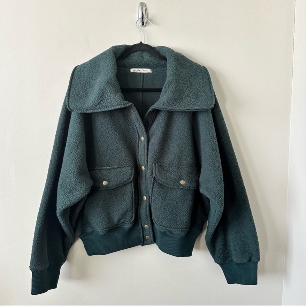 Free People- Shasta Cardigan Jacket In Deepest Spruce (Size:XL) - Picture 2 of 4